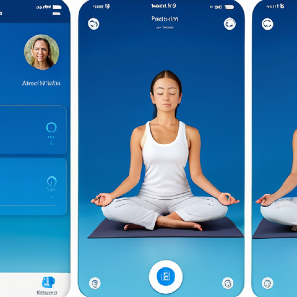정서 인식 향상을 위한 온라인 플랫폼 활용 - **Meditation App Interface:** "Screenshot of a mindfulness meditation app interface, displaying a ca...