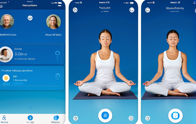 정서 인식 향상을 위한 온라인 플랫폼 활용 - **Meditation App Interface:** "Screenshot of a mindfulness meditation app interface, displaying a ca...